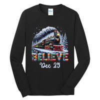 Christmas Believe Dec 25 North Pole All Abroad Tall Long Sleeve T-Shirt