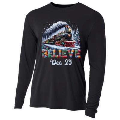 Christmas Believe Dec 25 North Pole All Abroad Cooling Performance Long Sleeve Crew