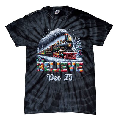 Christmas Believe Dec 25 North Pole All Abroad Tie-Dye T-Shirt