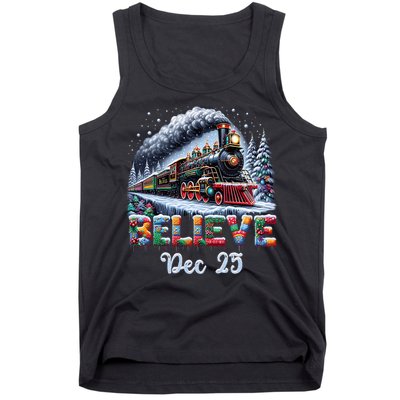 Christmas Believe Dec 25 North Pole All Abroad Tank Top