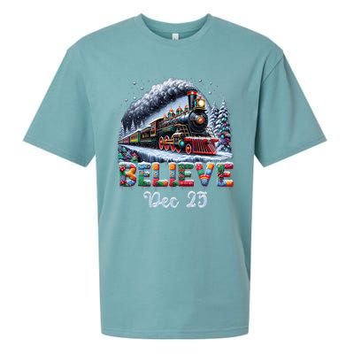 Christmas Believe Dec 25 North Pole All Abroad Sueded Cloud Jersey T-Shirt