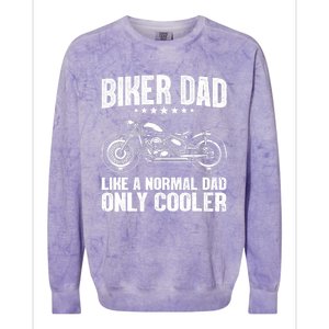 Cool Biker Design For Dad Motorcycling Motorcycle Biker Colorblast Crewneck Sweatshirt