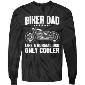 Cool Biker Design For Dad Motorcycling Motorcycle Biker Tie-Dye Long Sleeve Shirt