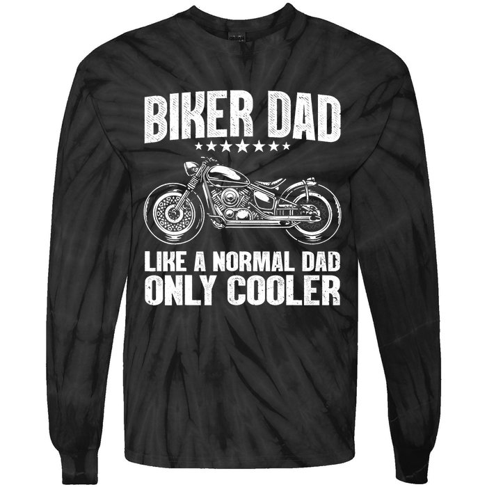 Cool Biker Design For Dad Motorcycling Motorcycle Biker Tie-Dye Long Sleeve Shirt