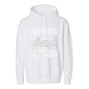 Cool Biker Design For Dad Motorcycling Motorcycle Biker Garment-Dyed Fleece Hoodie