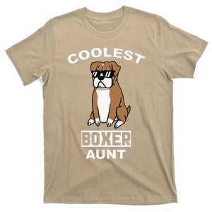 Coolest Boxer Dog Aunt Funny Dog T-Shirt