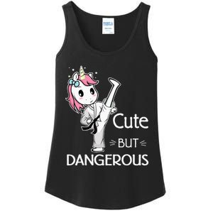 Cute But Dangerous Karate Taekwondo Unicorn Karate Girl Ladies Essential Tank