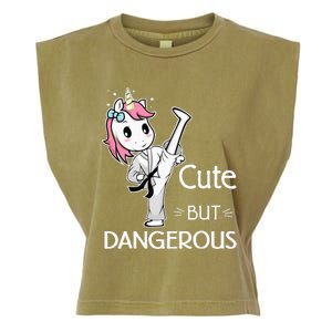 Cute But Dangerous Karate Taekwondo Unicorn Karate Girl Garment-Dyed Women's Muscle Tee