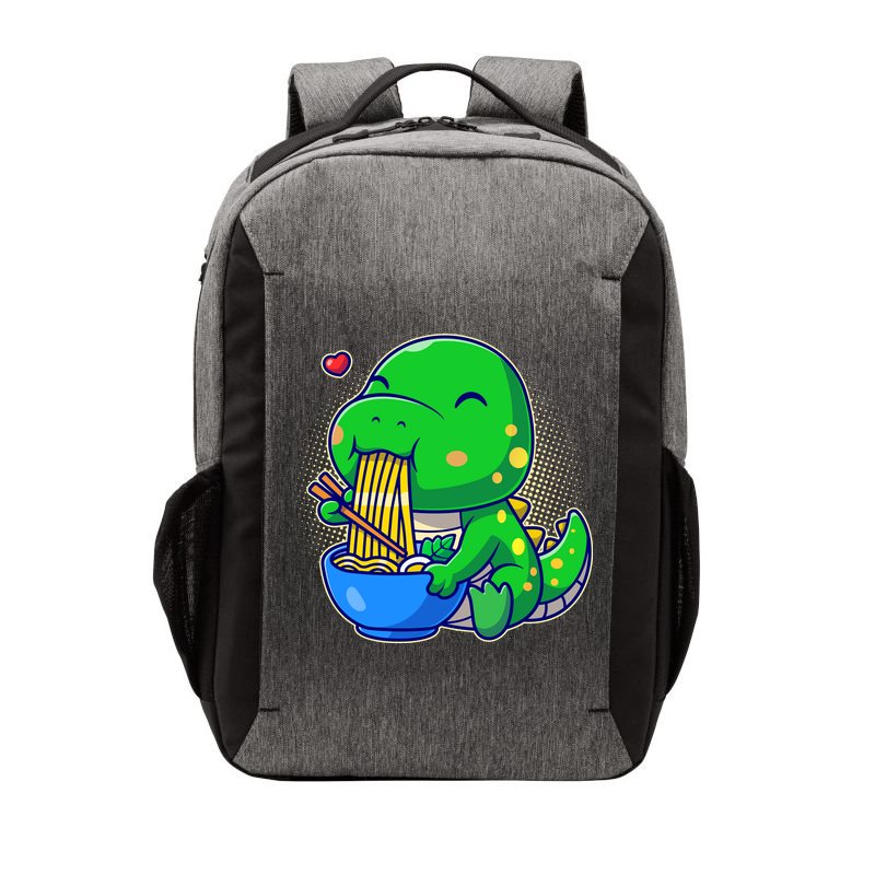 Cute Baby Dino Trex Eating Ramen Noodles Vector Backpack