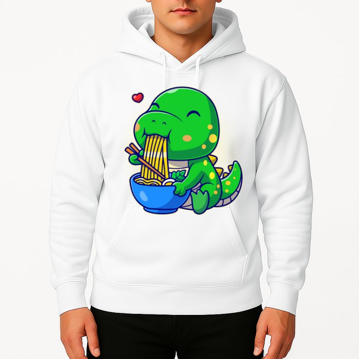 Cute Baby Dino Trex Eating Ramen Noodles Hoodie