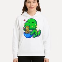 Cute Baby Dino Trex Eating Ramen Noodles Hoodie