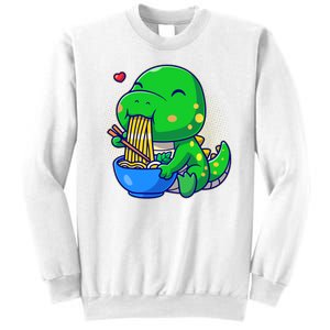 Cute Baby Dino Trex Eating Ramen Noodles Sweatshirt