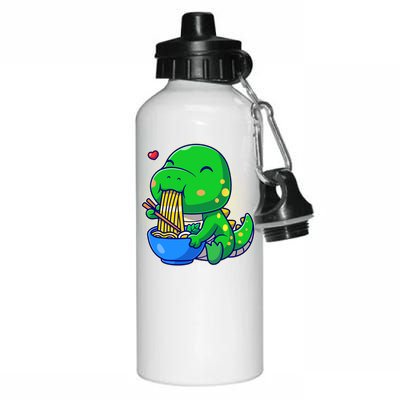 Cute Baby Dino Trex Eating Ramen Noodles Aluminum Water Bottle