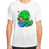 Cute Baby Dino Trex Eating Ramen Noodles Adult ChromaSoft Performance T-Shirt