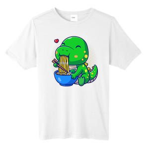 Cute Baby Dino Trex Eating Ramen Noodles Tall Fusion ChromaSoft Performance T-Shirt