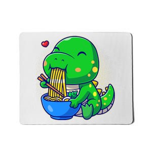 Cute Baby Dino Trex Eating Ramen Noodles Mousepad