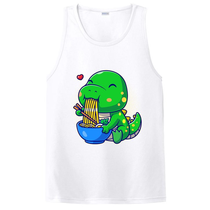 Cute Baby Dino Trex Eating Ramen Noodles PosiCharge Competitor Tank