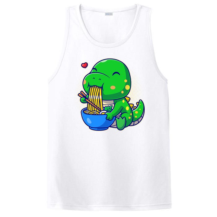 Cute Baby Dino Trex Eating Ramen Noodles PosiCharge Competitor Tank