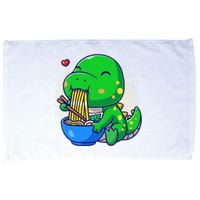 Cute Baby Dino Trex Eating Ramen Noodles Microfiber Hand Towel