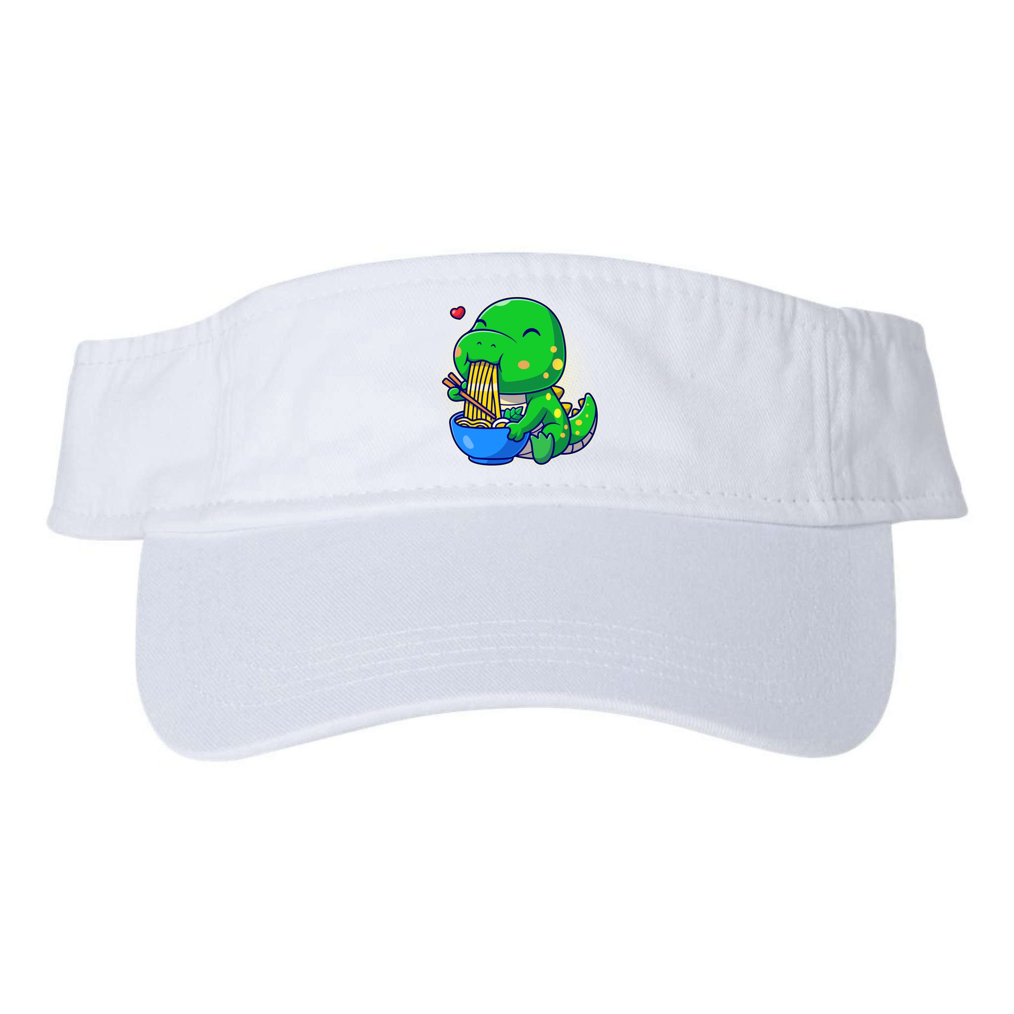 Cute Baby Dino Trex Eating Ramen Noodles Visor