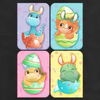 Cute Baby Dinosaurs Easter Eggs 7 Panel Mesh Trucker Snapback Hat