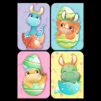Cute Baby Dinosaurs Easter Eggs Doggie Tank