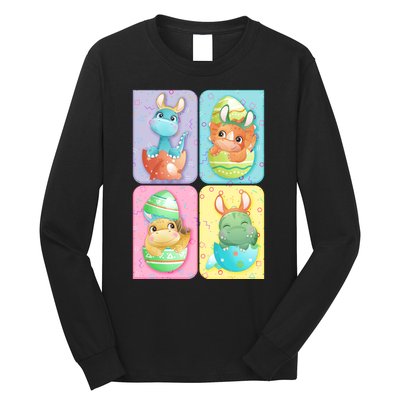 Cute Baby Dinosaurs Easter Eggs Long Sleeve Shirt