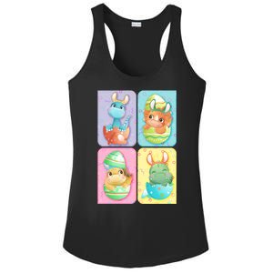 Cute Baby Dinosaurs Easter Eggs Ladies PosiCharge Competitor Racerback Tank