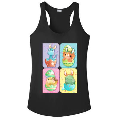 Cute Baby Dinosaurs Easter Eggs Ladies PosiCharge Competitor Racerback Tank