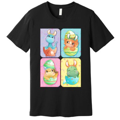 Cute Baby Dinosaurs Easter Eggs Premium T-Shirt