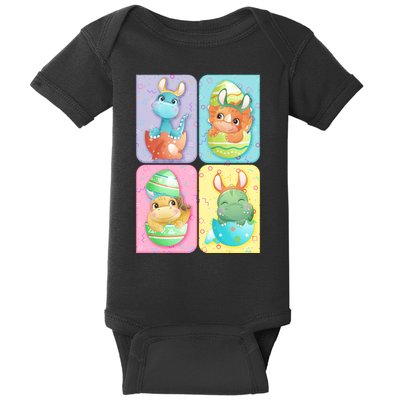 Cute Baby Dinosaurs Easter Eggs Baby Bodysuit