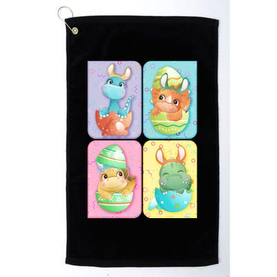 Cute Baby Dinosaurs Easter Eggs Golf Towel