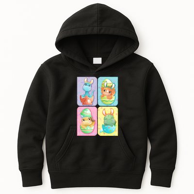 Cute Baby Dinosaurs Easter Eggs Kids Hoodie