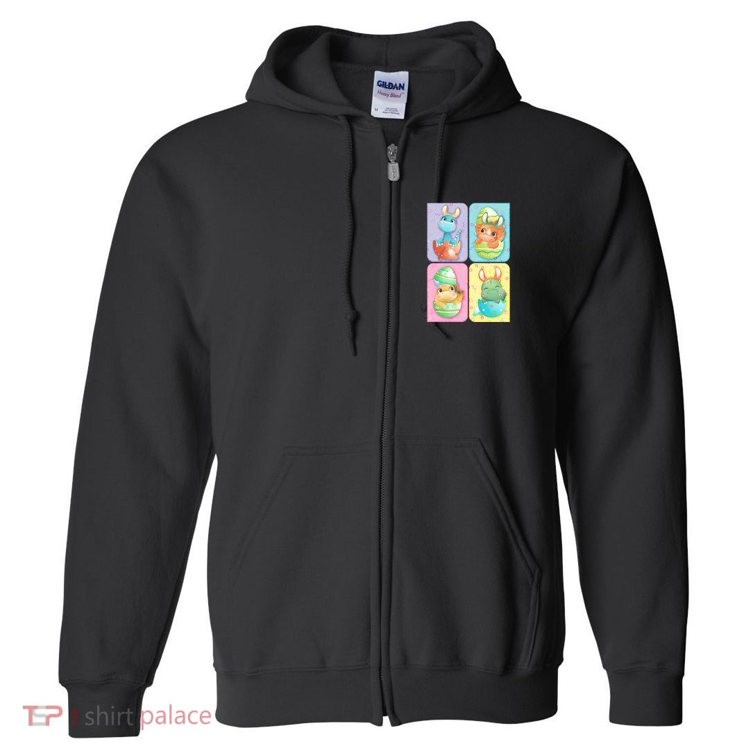 Cute Baby Dinosaurs Easter Eggs Full Zip Hoodie