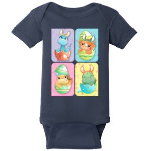 Cute Baby Dinosaurs Easter Eggs Baby Bodysuit