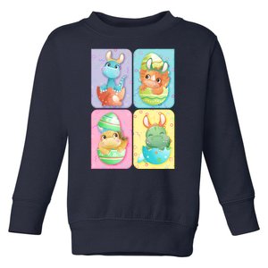 Cute Baby Dinosaurs Easter Eggs Toddler Sweatshirt