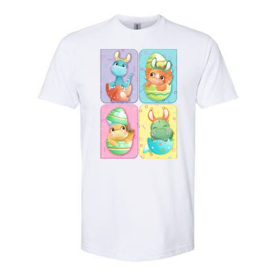 Cute Baby Dinosaurs Easter Eggs Softstyle® CVC T-Shirt