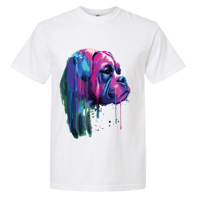 Colorful Boxer Dog Art Watercolor Garment-Dyed Heavyweight T-Shirt