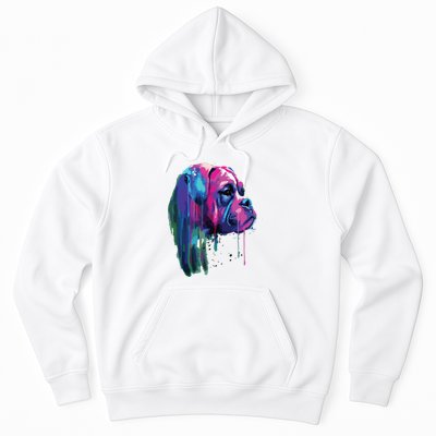 Colorful Boxer Dog Art Watercolor Hoodie