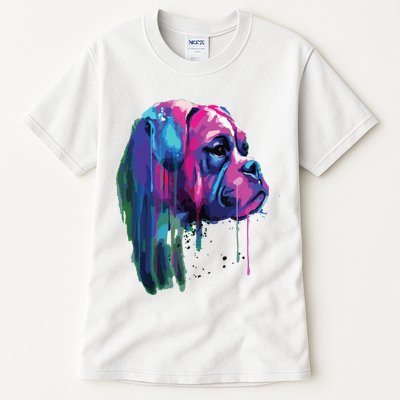 Colorful Boxer Dog Art Watercolor Tall T-Shirt