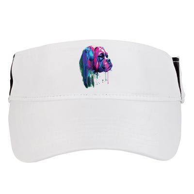 Colorful Boxer Dog Art Watercolor Adult Drive Performance Visor