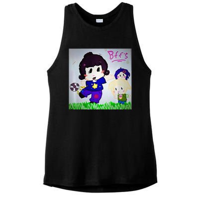 Cute Bff Drawing Premium Ladies PosiCharge Tri-Blend Wicking Tank