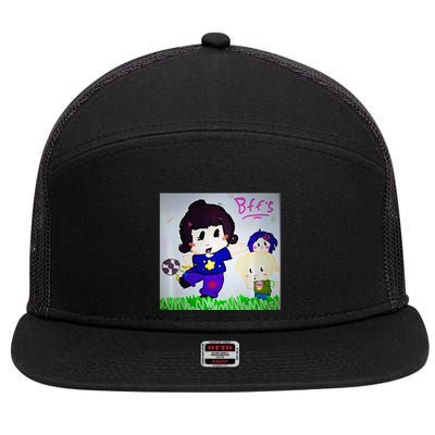 Cute Bff Drawing Premium 7 Panel Mesh Trucker Snapback Hat