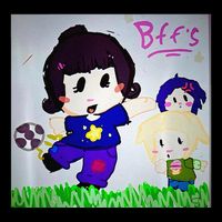 Cute Bff Drawing Premium Drawstring Bag