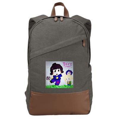 Cute Bff Drawing Premium Cotton Canvas Backpack