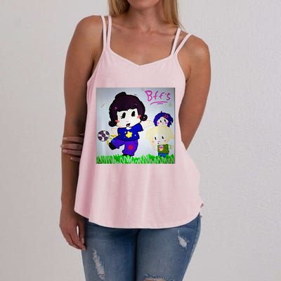 Cute Bff Drawing Premium Women's Strappy Tank