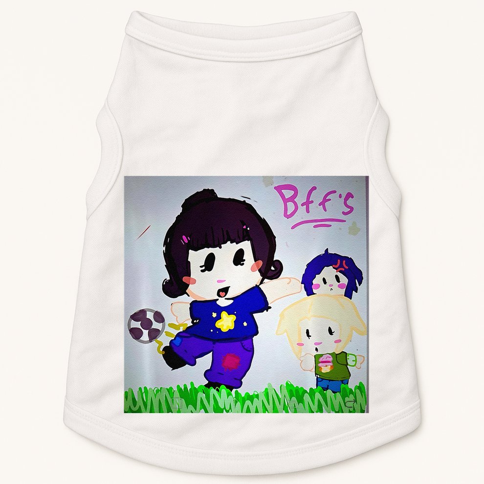 Cute Bff Drawing Premium Doggie Tank