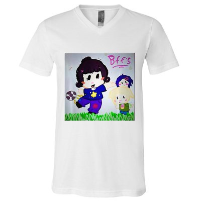 Cute Bff Drawing Premium V-Neck T-Shirt
