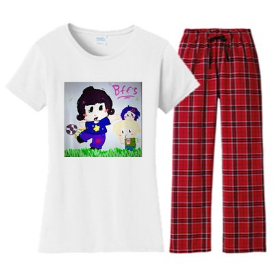 Cute Bff Drawing Premium Women's Flannel Pajama Set