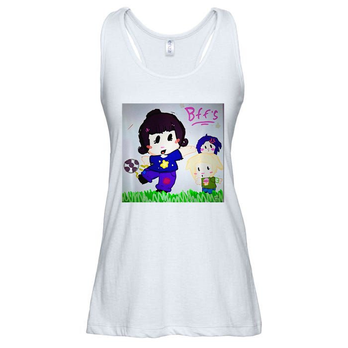 Cute Bff Drawing Premium Ladies Essential Flowy Tank